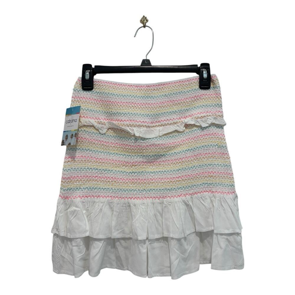 Cabana Crown Ivy Outfit Womens Medium Crop Top Skirt Pastel Striped 2 Pc Set - Picture 7 of 14